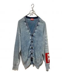 DIESEL（ディーゼル）の古着「ブリーチ加工カーディガン」｜ブルー