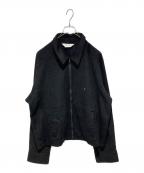 ANCELLMアンセルム）の古着「SHAGGY ZIP UP SHIRT」｜ブラック