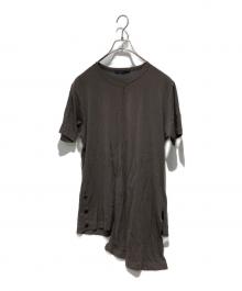 REGULATION Yohji Yamamoto MEN（レギュレーション ヨウジヤマモト）の古着「ナナメハギ半袖Tシャツ」｜グレー