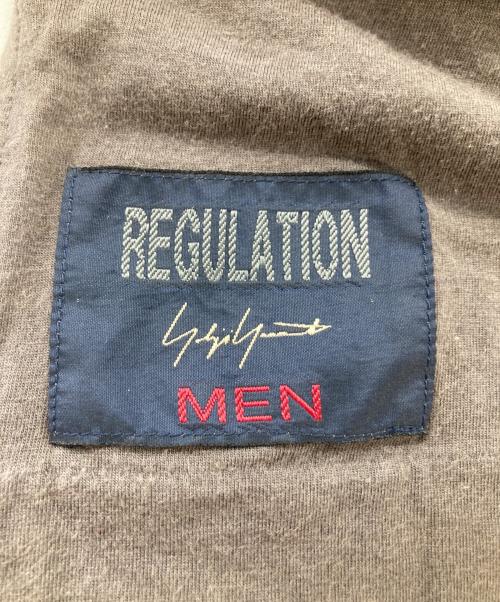 REGULATION Yohji Yamamoto MEN（レギュレーション ヨウジヤマモト）REGULATION Yohji Yamamoto MEN (レギュレーション ヨウジヤマモト) ナナメハギ半袖Tシャツ グレー サイズ:1の古着・服飾アイテム