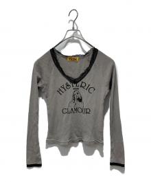 Hysteric Glamour（ヒステリックグラマー）の古着「ショート丈Tシャツ」｜グレー