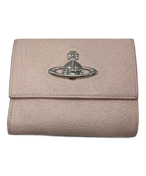 Vivienne Westwood（ヴィヴィアンウエストウッド）Vivienne Westwood (ヴィヴィアンウエストウッド) オーブロゴ3つ折り財布 ピンクの古着・服飾アイテム