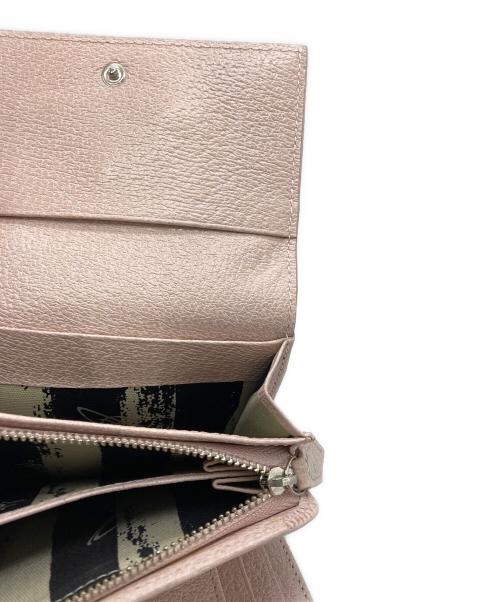 Vivienne Westwood（ヴィヴィアンウエストウッド）Vivienne Westwood (ヴィヴィアンウエストウッド) オーブロゴ3つ折り財布 ピンクの古着・服飾アイテム