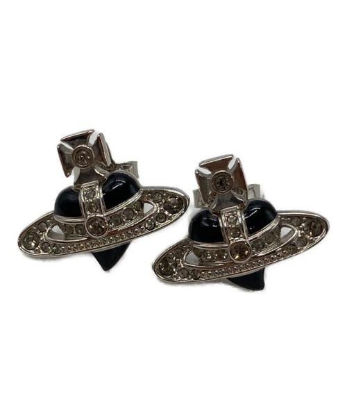 Vivienne Westwood（ヴィヴィアンウエストウッド）Vivienne Westwood (ヴィヴィアンウエストウッド) DIAMANTE HEART ピアス ブラックの古着・服飾アイテム