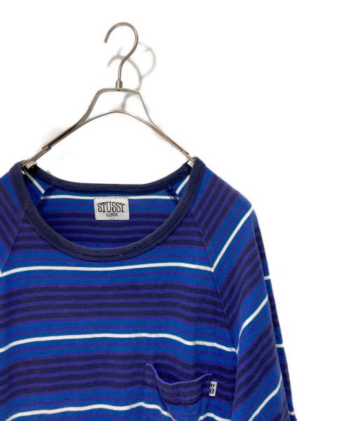 stussy（ステューシー）stussy (ステューシー) Alton Stripe Crew ネイビー サイズ:Ｌの古着・服飾アイテム