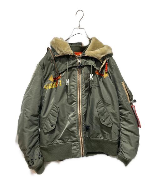 AVIREX（アヴィレックス）AVIREX (アヴィレックス) REMODEL MA-1 JACKET カーキ サイズ:XLの古着・服飾アイテム