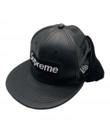 SUPREME（シュプリーム）の古着「LEATHER EARFLAP BOX LOGO CAP」｜ブラック