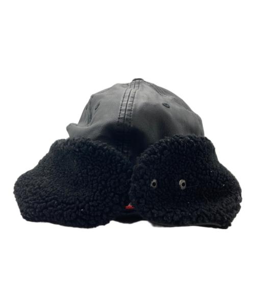 SUPREME（シュプリーム）Supreme (シュプリーム) LEATHER EARFLAP BOX LOGO CAP ブラック サイズ:SIZE7 1/2の古着・服飾アイテム