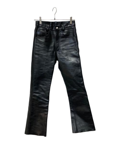 THE FLAT HEAD（ザ・フラットヘッド）THE FLAT HEAD (ザ・フラットヘッド) レザーパンツ ブラック サイズ:W28の古着・服飾アイテム