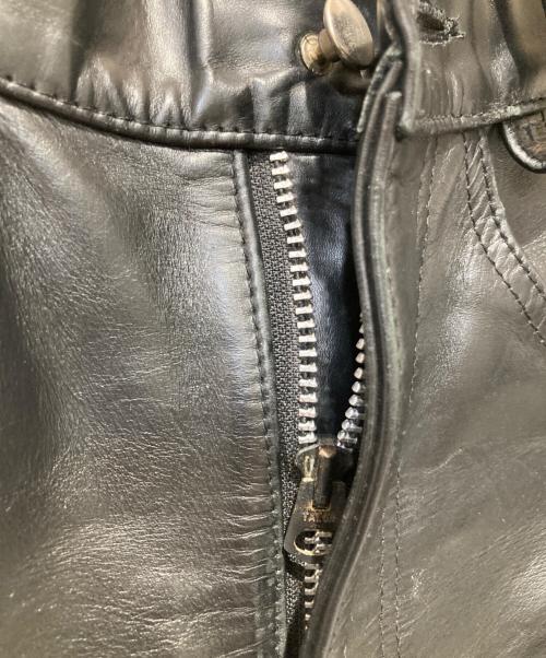 THE FLAT HEAD（ザ・フラットヘッド）THE FLAT HEAD (ザ・フラットヘッド) レザーパンツ ブラック サイズ:W28の古着・服飾アイテム