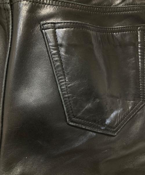 THE FLAT HEAD（ザ・フラットヘッド）THE FLAT HEAD (ザ・フラットヘッド) レザーパンツ ブラック サイズ:W28の古着・服飾アイテム