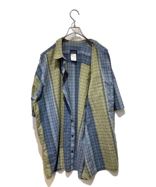 Patagonia（パタゴニア）Patagonia (パタゴニア) 半袖シャツ グリーン×ブルー サイズ:XLの古着・服飾アイテム