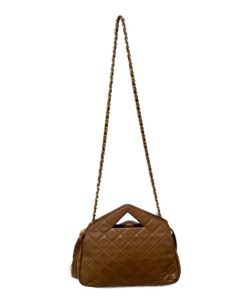 CHANEL（シャネル）CHANEL (シャネル) フリンジタッセルチェーンショルダーバッグ ブラウンの古着・服飾アイテム