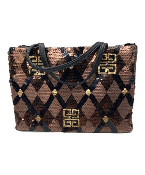 GIVENCHY（ジバンシィ）GIVENCHY (ジバンシィ) スパンコールハンドバッグ ブラウンの古着・服飾アイテム