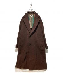 H BEAUTY&YOUTH（エイチ ビューティー&ユース）の古着「TWEED BIG COAT」｜ブラウン
