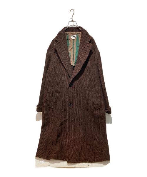 H BEAUTY&YOUTH（エイチ ビューティー&ユース）H BEAUTY&YOUTH (エイチ ビューティー&ユース) TWEED BIG COAT ブラウン サイズ:Mの古着・服飾アイテム