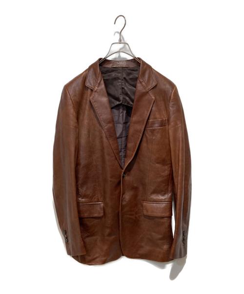MARTIN MARGIELA（マルタン・マルジェラ）MARTIN MARGIELA (マルタン・マルジェラ) fitted leather jacket ブラウン サイズ:46の古着・服飾アイテム