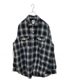 POST O'ALLS（ポストオーバーオールズ）の古着「チェックネルシャツ」｜グレー