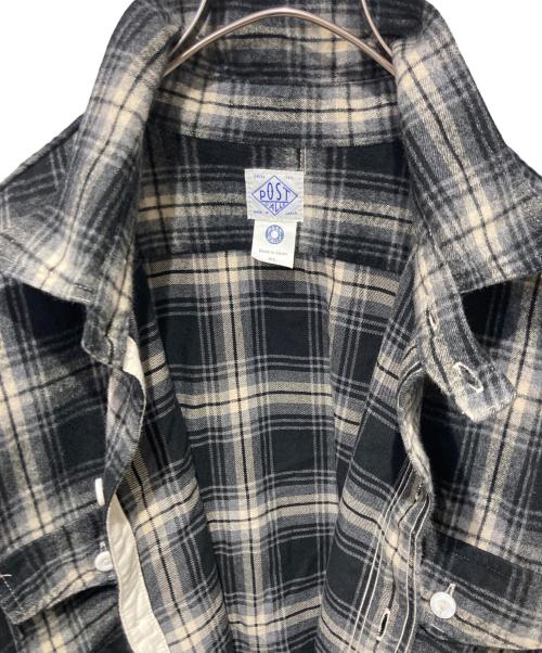 POST O'ALLS（ポストオーバーオールズ）POST O'ALLS (ポストオーバーオールズ) チェックネルシャツ グレー サイズ:XLの古着・服飾アイテム