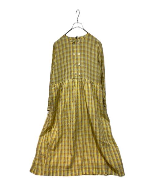 GRANDMA MAMA DAUGHTER（グランマママドーター）GRANDMA MAMA DAUGHTER (グランマママドーター) チェックワンピース イエローの古着・服飾アイテム