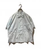 MHLマーガレットハウエル）の古着「HIGH TWISTED COTTON POPLIN SS SHIRT (BLUE)」｜ブルー