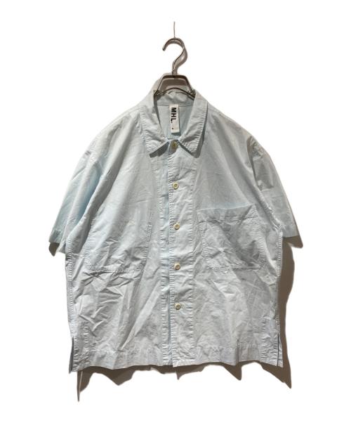 MHL（マーガレットハウエル）MHL (エムエイチエル) HIGH TWISTED COTTON POPLIN SS SHIRT (BLUE) ブルー サイズ:Mの古着・服飾アイテム