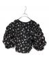 CLANE（クラネ）の古着「W FACE FLOWER JACQUARD SHIRRING TOPS」｜ブラック