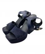 CELINEセリーヌ）の古着「WEDGE SANDAL」｜ネイビー