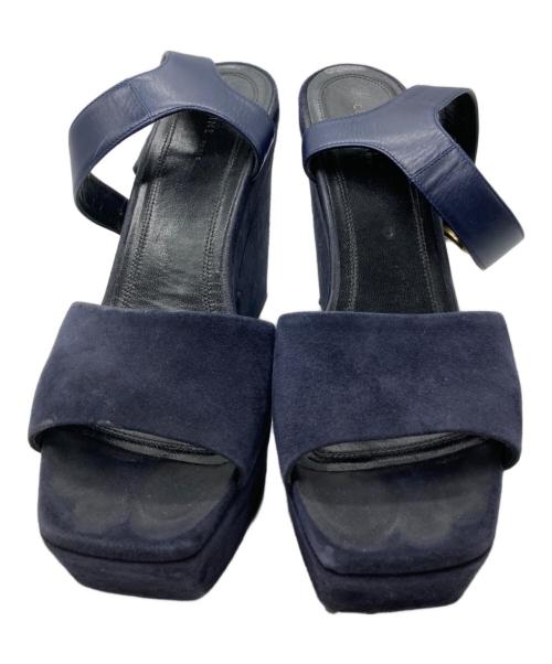 CELINE（セリーヌ）CELINE (セリーヌ) WEDGE SANDAL ネイビー サイズ:36.5の古着・服飾アイテム