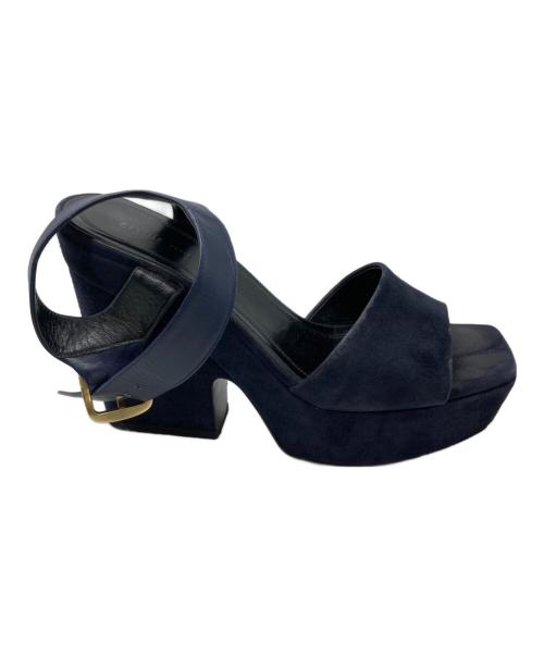 CELINE（セリーヌ）CELINE (セリーヌ) WEDGE SANDAL ネイビー サイズ:36.5の古着・服飾アイテム