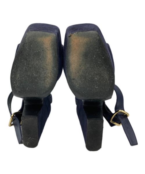 CELINE（セリーヌ）CELINE (セリーヌ) WEDGE SANDAL ネイビー サイズ:36.5の古着・服飾アイテム