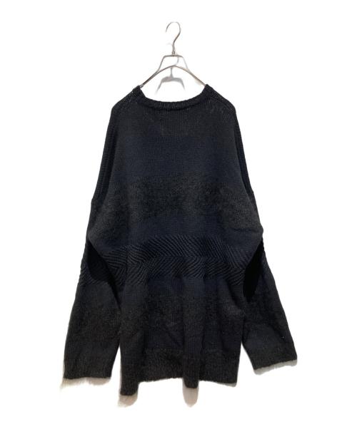 DAIRIKU（ダイリク）DAIRIKU (ダイリク) Flower Cross Embroidery Border Knit ブラック サイズ:ＦＲＥＥの古着・服飾アイテム