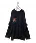 DAIRIKU（ダイリク）の古着「Flower Cross Embroidery Border Knit」｜ブラック