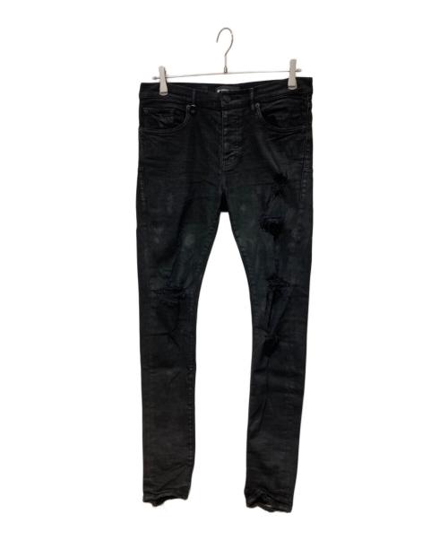 PURPLE-BRAND（パープル ブランド）PURPLE-BRAND (パープル ブランド) コーティングダメージデニムパンツ ブラック サイズ:30の古着・服飾アイテム