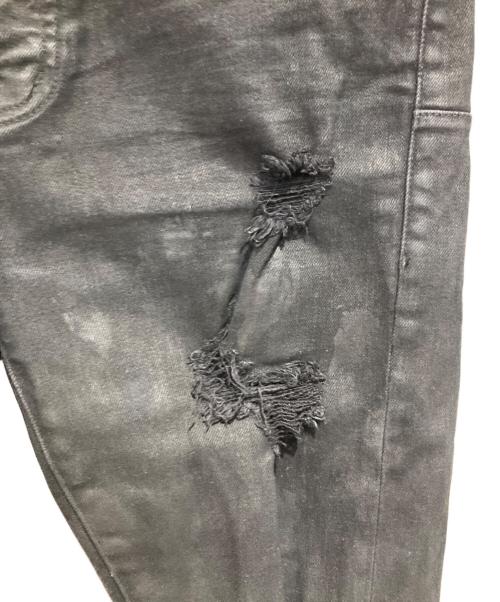 PURPLE-BRAND（パープル ブランド）PURPLE-BRAND (パープル ブランド) コーティングダメージデニムパンツ ブラック サイズ:30の古着・服飾アイテム
