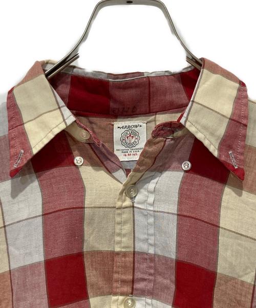 ARROW（アロー）ARROW (アロー) チェックシャツ レッド サイズ:Mの古着・服飾アイテム