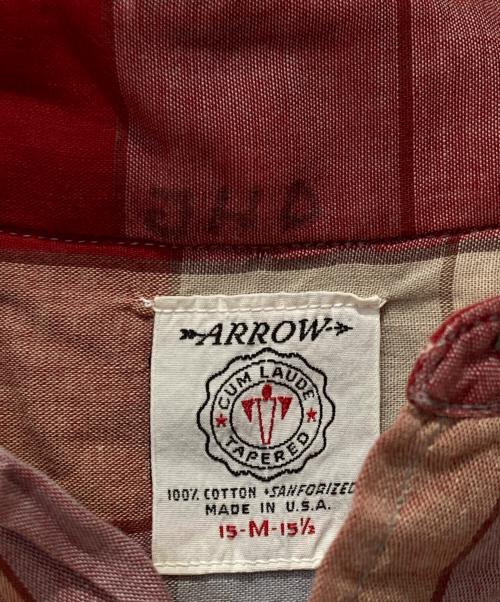 ARROW（アロー）ARROW (アロー) チェックシャツ レッド サイズ:Mの古着・服飾アイテム