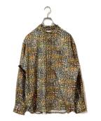 HERALBONYヘラルボニー）の古着「バンドカラーシャツ「秋」」｜オリーブ