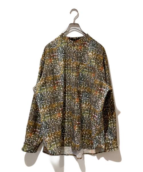 HERALBONY（ヘラルボニー）HERALBONY (ヘラルボニー) バンドカラーシャツ「秋」 オリーブ サイズ:Ｌの古着・服飾アイテム