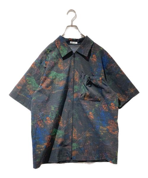 HERALBONY（ヘラルボニー）HERALBONY (ヘラルボニー) エアフロージップシャツ「ギザギザ」 ブラック サイズ:ＦＲＥＥの古着・服飾アイテム