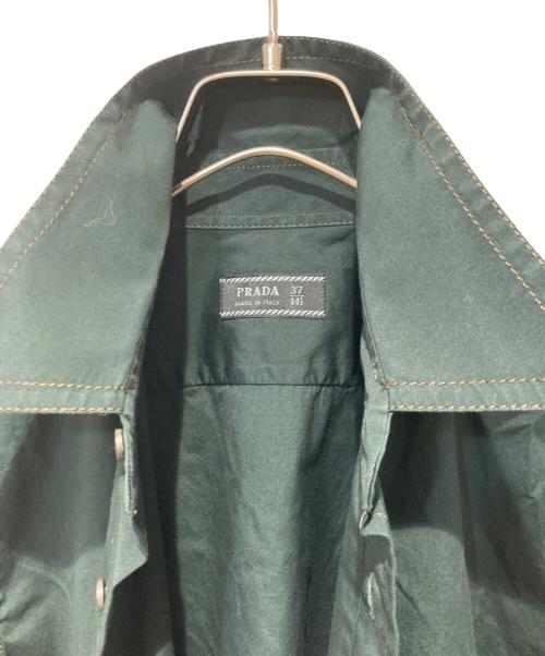 PRADA（プラダ）PRADA (プラダ) ステッチポケットシャツ グリーン サイズ:37の古着・服飾アイテム