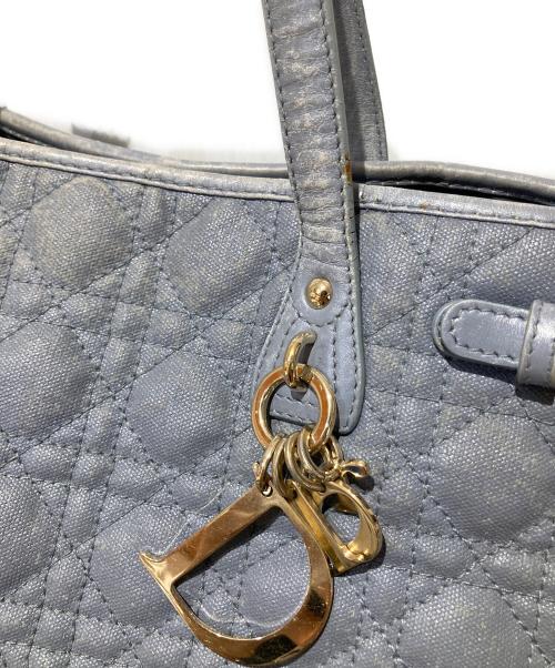 Christian Dior（クリスチャン ディオール）Christian Dior (クリスチャン ディオール) カナージュパナレアトートバッグ ブルーの古着・服飾アイテム