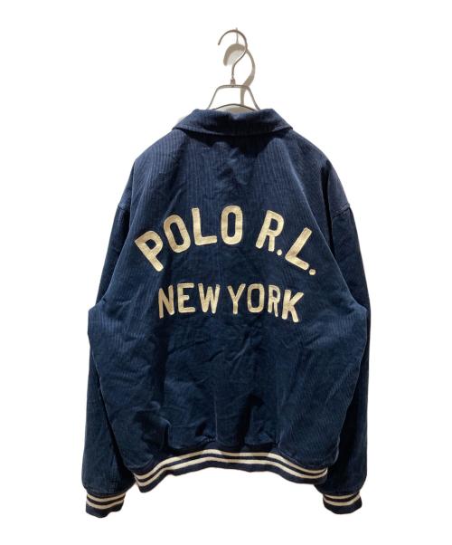 POLO RALPH LAUREN（ポロ・ラルフローレン）POLO RALPH LAUREN (ポロ・ラルフローレン) コーデュロイレタージャケット ネイビー サイズ:XLの古着・服飾アイテム
