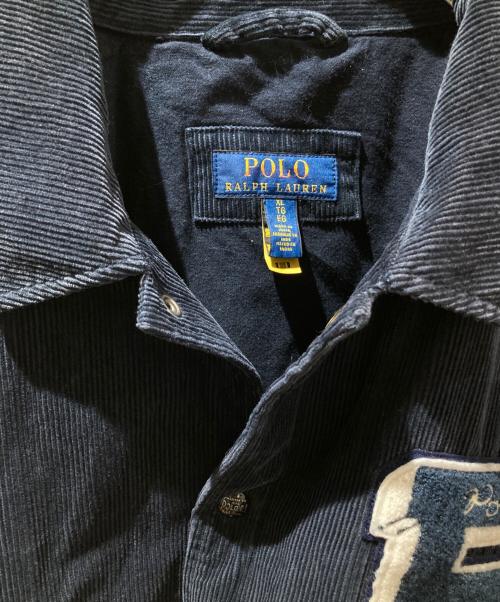 POLO RALPH LAUREN（ポロ・ラルフローレン）POLO RALPH LAUREN (ポロ・ラルフローレン) コーデュロイレタージャケット ネイビー サイズ:XLの古着・服飾アイテム