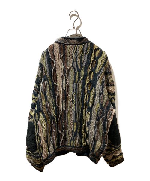 Coogi（クージー）COOGI (クージー) ジップアップ3Dニット ブラウン サイズ:Mの古着・服飾アイテム