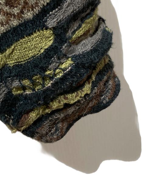 Coogi（クージー）COOGI (クージー) ジップアップ3Dニット ブラウン サイズ:Mの古着・服飾アイテム