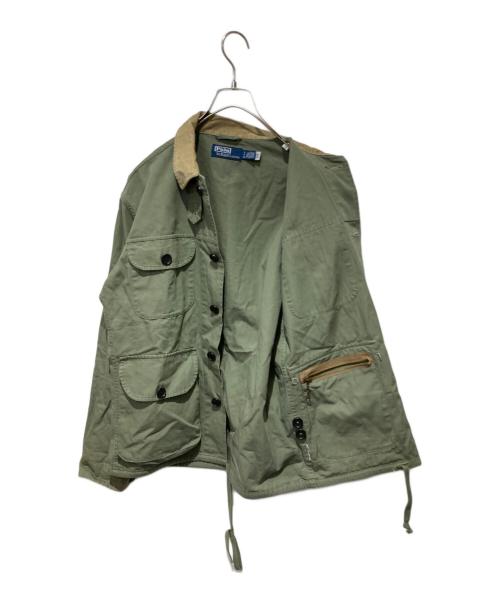 POLO RALPH LAUREN（ポロ・ラルフローレン）POLO RALPH LAUREN (ポロ・ラルフローレン) コットンキャンバスオーバーシャツ グリーン サイズ:Sの古着・服飾アイテム