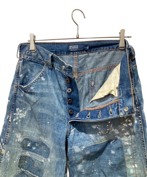 POLO RALPH LAUREN（ポロ・ラルフローレン）POLO RALPH LAUREN (ポロ・ラルフローレン) Distressed Carpenter Jeans インディゴ サイズ:71cm (W28)の古着・服飾アイテム