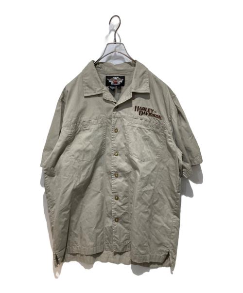 HARLEY-DAVIDSON（ハーレーダビッドソン）HARLEY-DAVIDSON (ハーレーダビッドソン) 半袖シャツ ベージュ サイズ:Ｌの古着・服飾アイテム
