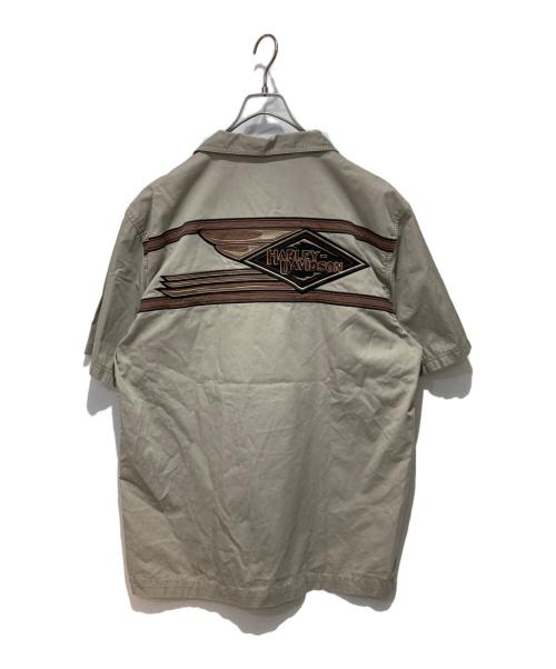 HARLEY-DAVIDSON（ハーレーダビッドソン）HARLEY-DAVIDSON (ハーレーダビッドソン) 半袖シャツ ベージュ サイズ:Ｌの古着・服飾アイテム